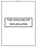 Triệu chứng nhận biết bệnh phong thấp