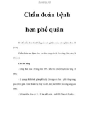 Chẩn đoán bệnh hen phế quản