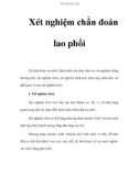 Xét nghiệm chẩn đoán lao phổi