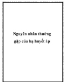 Nguyên nhân thường gặp của hạ huyết áp