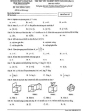 Đề thi thử tốt nghiệp THPT năm 2021 môn Toán - Sở GD&ĐT tỉnh Thái Nguyên (Đợt 1)