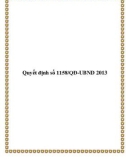 Quyết định số 1158/QĐ-UBND 2013