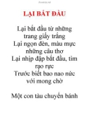 Bài thơ LẠI BẮT ĐẦU 