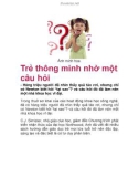 Trẻ thông minh nhờ một câu hỏi