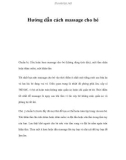 Hướng dẫn cách massage cho bé