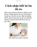 Cách nhận biết bé bú đủ no