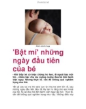 'Bật mí' những ngày đầu tiên của bé