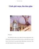 Cách giải rượu, bia đơn giản