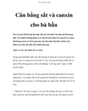 Cân bằng sắt và canxin cho bà bầu