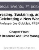 Lecture Special events: Creating, sustaining, and celebrating a new world (7th edition): Chapter 4 - Joe Goldblatt