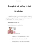 Lao phổi và phòng tránh lây nhiễm