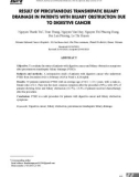 Kết quả đặt dẫn lưu đường mật ra da trên bệnh nhân ung thư tiêu hóa có biểu hiện tắc mật
