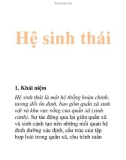 Tài liệu: Hệ sinh thái