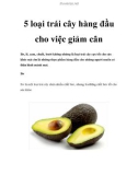 5 loại trái cây hàng đầu cho việc giảm cân