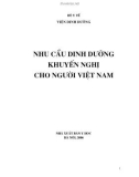 nhu cầu dinh dưỡng khuyến nghị cho người việt nam