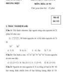 Đề kiểm tra 1 tiết Hoá 10 nâng cao - THPT Hoàng Diệu