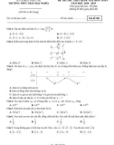 Đề thi thử THPT Quốc gia môn Toán năm 2019 có đáp án - Trường THPT Trần Đại Nghĩa