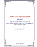 Sáng kiến kinh nghiệm THPT: Một số giải pháp nhằm nâng cao chất lượng đội ngũ giáo viên chủ nhiệm lớp ở các trường THPT