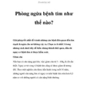 Phòng ngừa bệnh tim như thế nào?