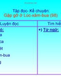 Giáo án điện tử môn Tiếng Việt lớp 3 - Tuần 30: Tập đọc - Kể chuyện Gặp gỡ ở Lúc-xăm-bua