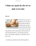 Chăm sóc ngoài da cho trẻ sơ sinh và trẻ nhỏ