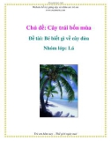 Chủ đề: Cây trái bốn mùa - Đề tài: Bé biết gì về cây dừa - Nhóm lớp: Lá