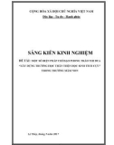 Sáng kiến kinh nghiệm Mầm non: Một số biện pháp chỉ đạo phong trào thi đua xây dựng trường học thân thiện học sinh tích cực trong trường mầm non