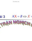 Bài gairng: Đại số tuyến tính - Bài 3. Ma trận nghịch đảo