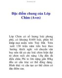 Đặc điểm chung của Lớp Chim (Aves)