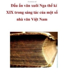 Dấu ấn văn xuôi Nga thế kỉ XIX trong sáng tác của một số nhà văn Việt Nam