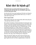 Khó thở là bệnh gì?