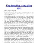 Ứng dụng blog trong giảng dạy