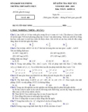 Đề thi học kì 1 môn Toán lớp 11 năm 2020-2021 có đáp án - Trường THPT Kiến Thụy