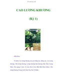 CAO LƯƠNG KHƯƠNG (Kỳ 1)