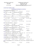 Đề thi học kì 1 môn Toán lớp 10 năm 2020-2021 có đáp án - Sở GD&ĐT Bắc Ninh