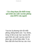 Tài liệu: Các công đoạn cần thiết trong qui trình sản xuất vaccine phòng cúm H5N1 cho người