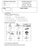Đề thi học kì 1 môn Tiếng Anh lớp 3 năm 2022-2023 có đáp án - Trường Tiểu học Minh Quang A, Ba Vì