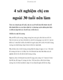 4 xét nghiệm chị em ngoài 30 tuổi nên làm