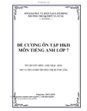 Đề cương ôn tập HK 2 môn tiếng Anh 11 năm 2015-2016 - THCS&THPT Tà Nung