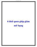 6 thói quen giúp giảm mỡ bụng.