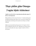 Thực phẩm giàu Omega3 ngừa bệnh Alzheimer