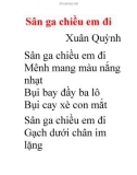 Bài thơ Sân ga chiều em đi 