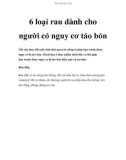 6 loại rau dành cho người có nguy cơ táo bón