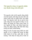 Tài nguyên rừng và nguyên nhân suy thoái rừng trên thế giới