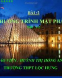 Bài giảng Hình học 12 - Bài 2: Phương trình mặt phẳng