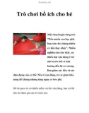 Trò chơi bổ ích cho bé