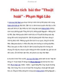 Phân tích bài thơ Thuật hoài - Phạm Ngũ Lão