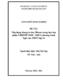 Sáng kiến kinh nghiệm THPT: Vận dụng thang tư duy Bloom trong dạy học phần VHHTPP 1930 - 1945 ở chương trình Ngữ văn THPT lớp 11