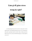 Làm gì để giảm stress trong kỳ nghỉ?