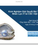 Kinh Nghiệm Giải Quyết Bài Toán Nhân Lực IT từ CSC Việt Nam